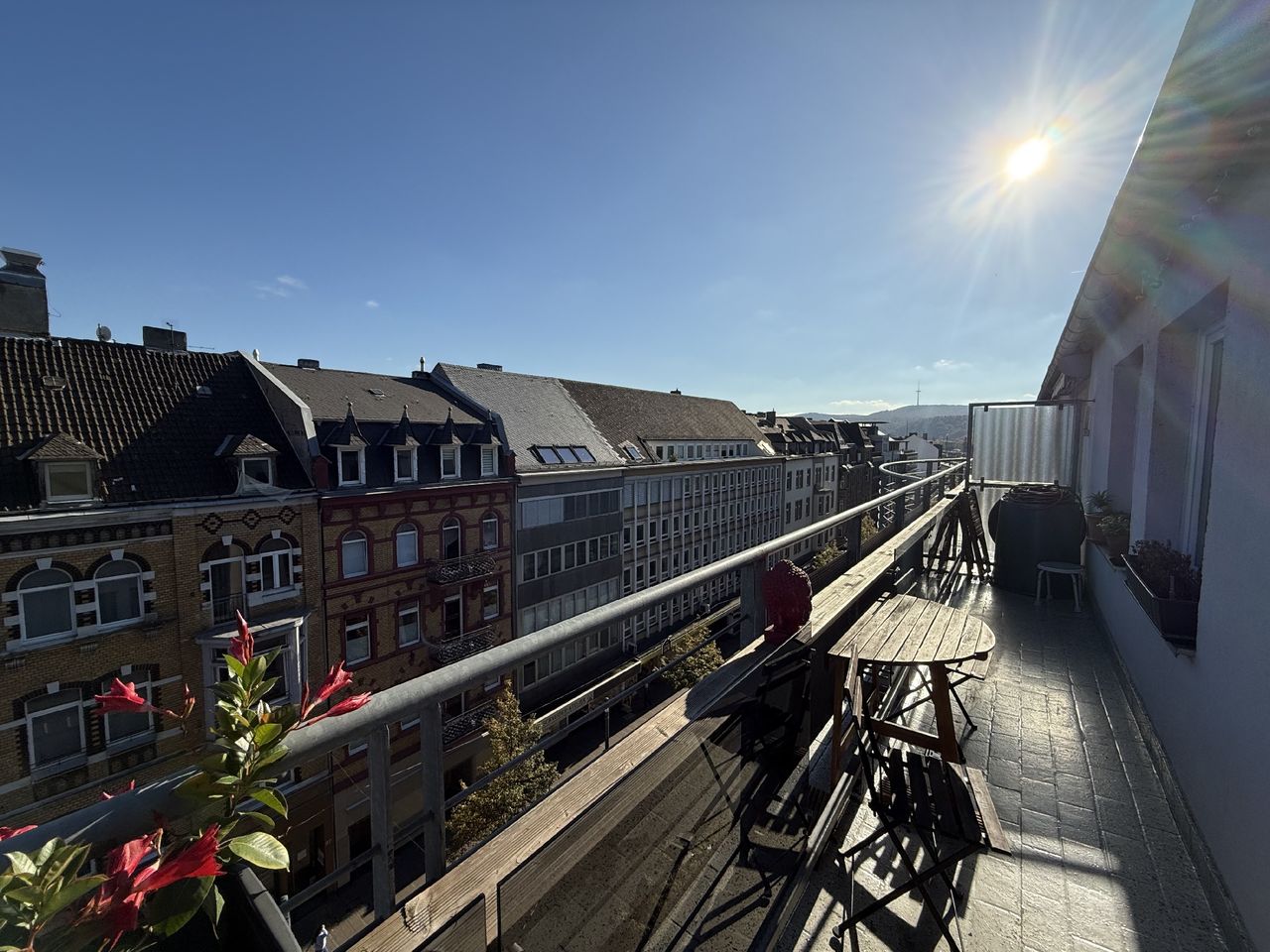 Schlafzimmer mit Dachterrasse
